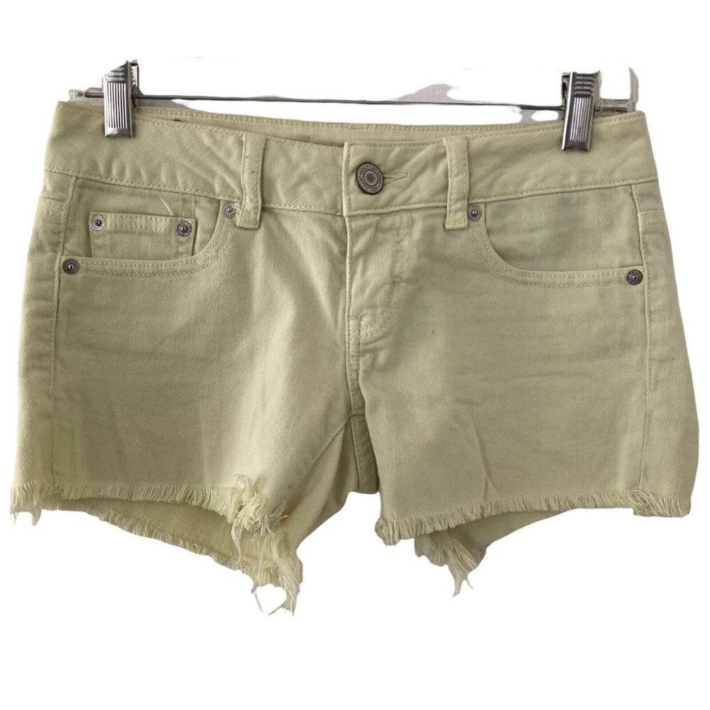 American Eagle Outfitters Shorts Yellow Stretch Womens Size 0